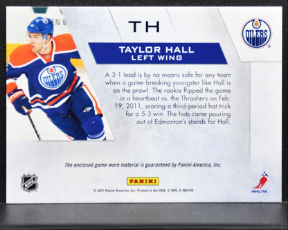 2010-11 Panini Zenith Winter Warriors Materials Taylor Hall Oilers Jersey 1861