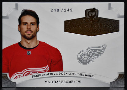 20-21 UD The Cup Rookie Class of 21 Mathias Brome 20-MB Red Wings RC 210 /249 6583