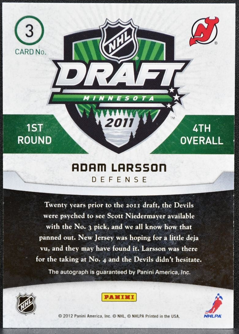2011-12 Panini Titanium Draft Day Autographs Larsson Auto /99 5730