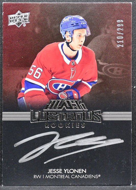 2021-22 SPx UD Black Lustrous Rookies Auto Jesse Ylonen Canadiens RC Auto 7054