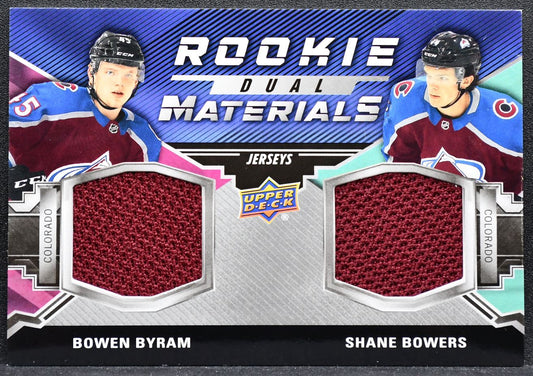 2020-21 UD Series 2 Rookie Dual Materials Byram/Bowers Avalanche RC Jersey 3536