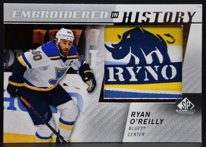 21-22 SP Game Used Embroidered in History Ryan O'Reilly 25 St. Louis Blues Patch 6430