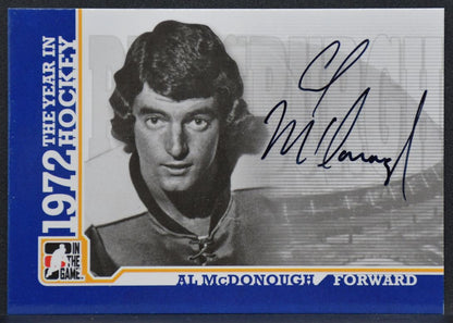 2009-10 In The Game 1972 Year Hockey Auto Al McDonough A-AM Kings Auto 9963