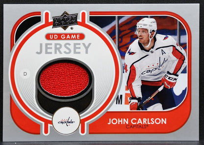 2021-22 Upper Deck Series 1 UD Game Jersey John Carlson Capitals Jersey 4751