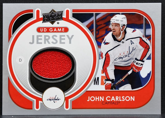 2021-22 Upper Deck Series 1 UD Game Jersey John Carlson Capitals Jersey 4751
