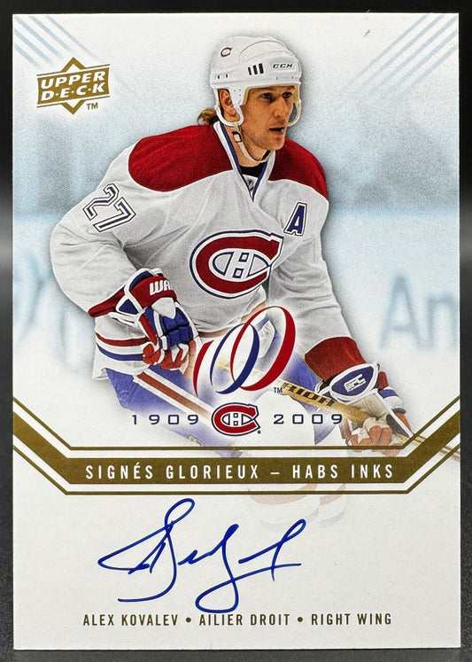 2007-08 UD HABS INKS 1909-2009 Alexei Kovalev HABS-AK Montreal Canadiens Auto