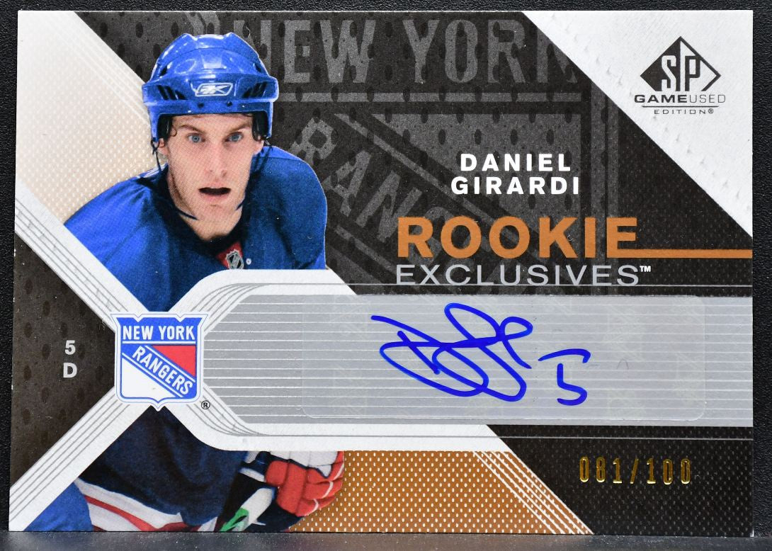 2007-08 SP Game Used Rookie Exclusives Autographs Daniel Girardi RC Auto 1687