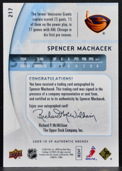 2009-10 SP Authentic Future Watch Auto Machacek Thrashers RC Auto 389/999 5603