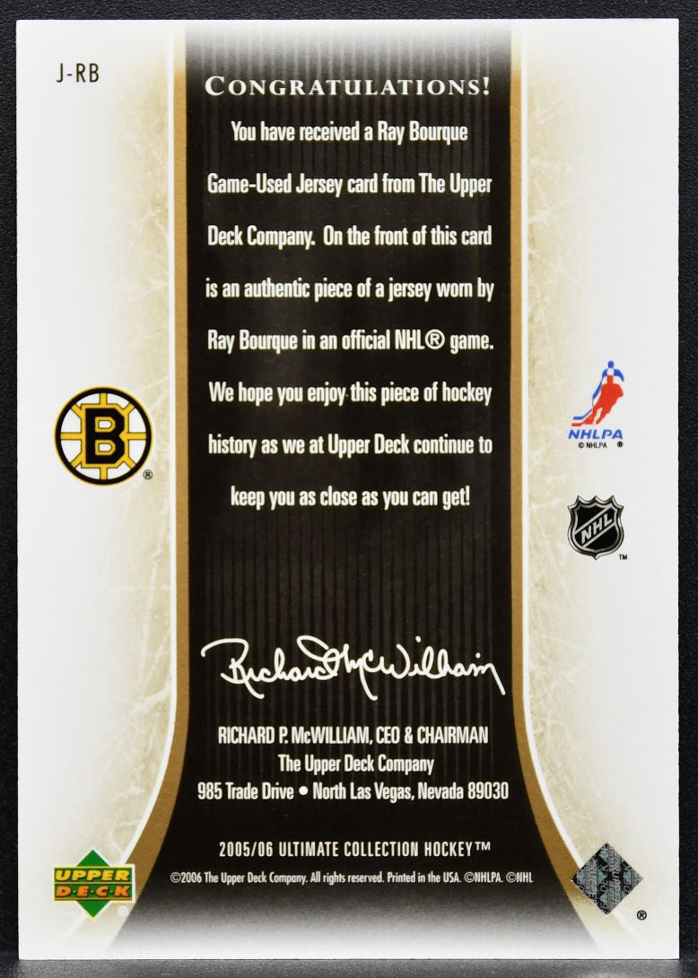 2005-06 UD Ultimate Collection Jerseys Ray Bourque Bruins 170/250 Jersey 2563