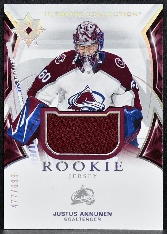 2021-22 UD Ultimate Collection Rookie Jersey Justus Annunen RC Jersey 9453