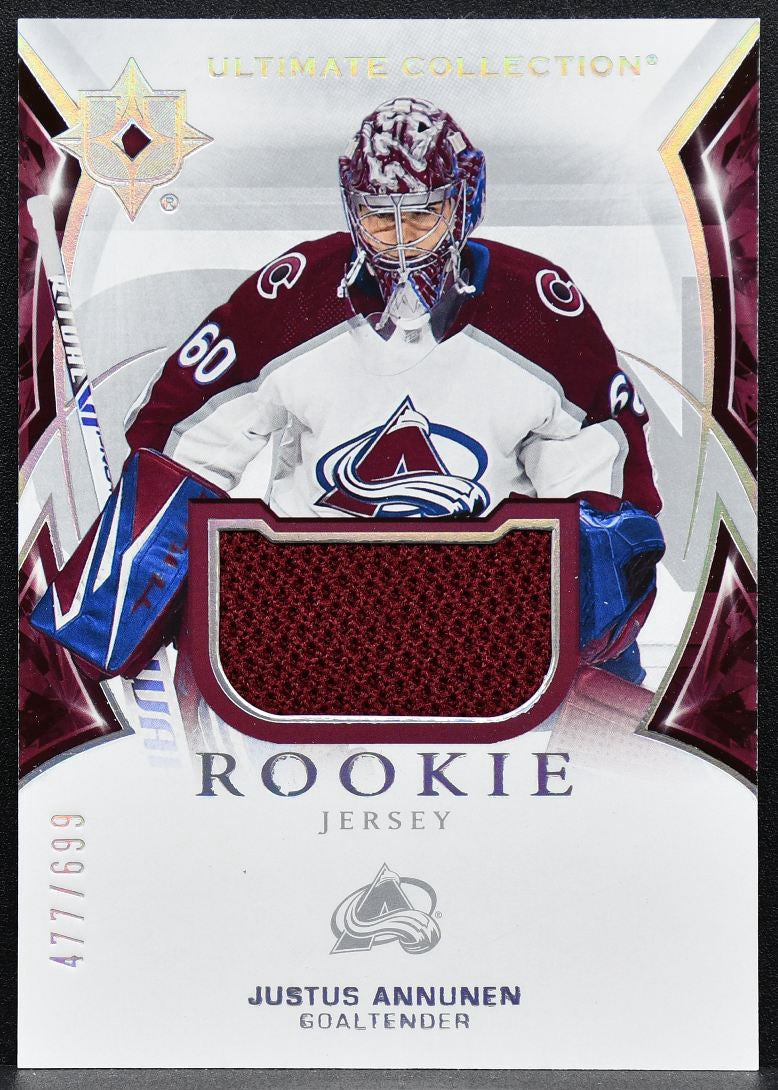 2021-22 UD Ultimate Collection Rookie Jersey Justus Annunen RC Jersey 9453
