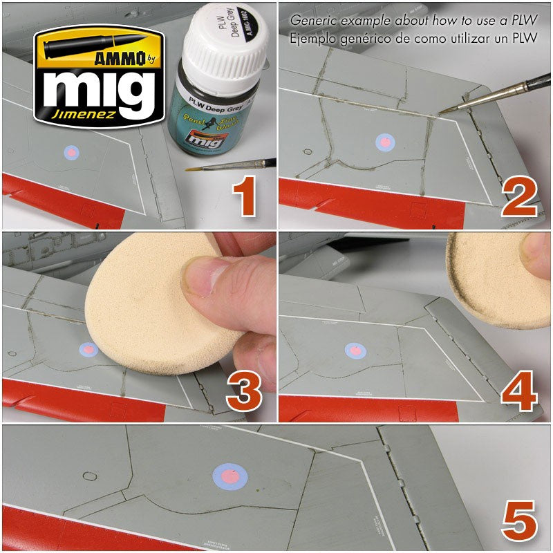 Ammo Mig Stone Grey for Black Panel Line Wash