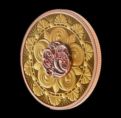 1 oz. Pure Gold Pink Diamond Coin – Treasure - Lucky Number (204551)