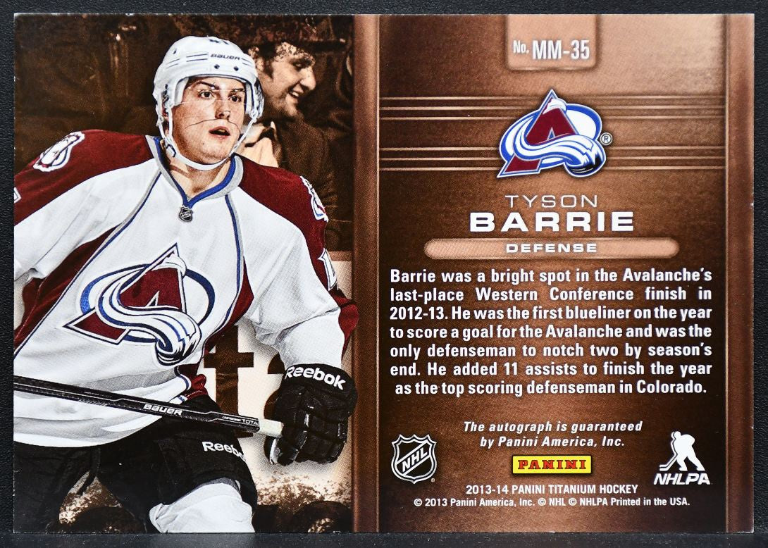 2013-14 Panini Titanium Metallic Marks Bronze Barrie MM-35 Avalanche Auto 8737