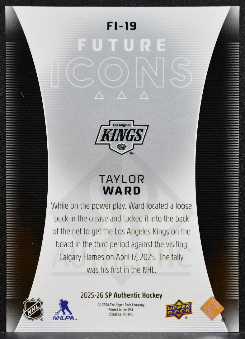 2025-26 SP Authentic Future Icons Taylor Ward Los Angeles Kings RC 176/399 2041