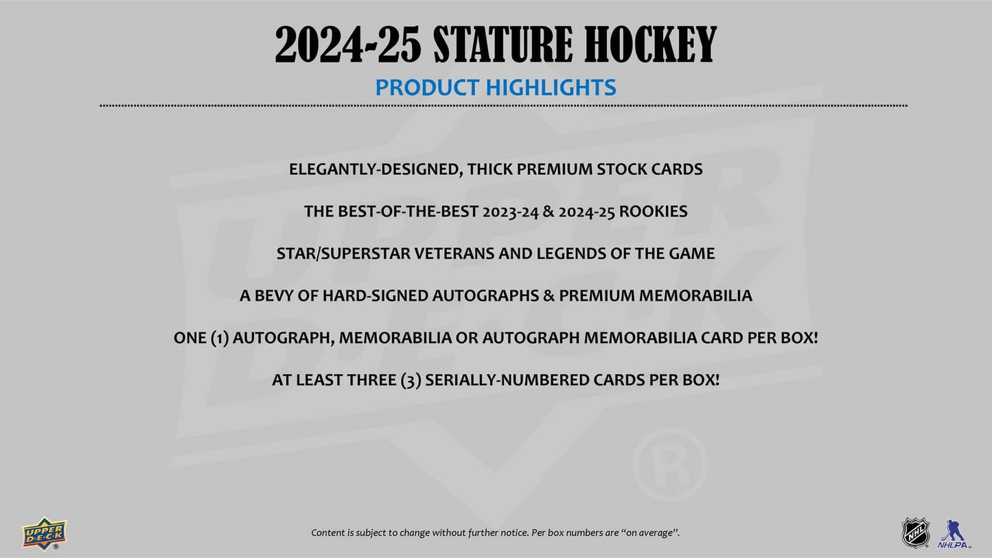 Upper Deck Stature Hockey 24/25