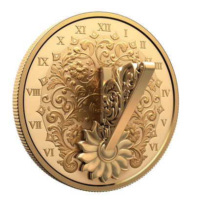 2025 $20 38mm 9999Ag - The Gilded Sundial  (Au plated)