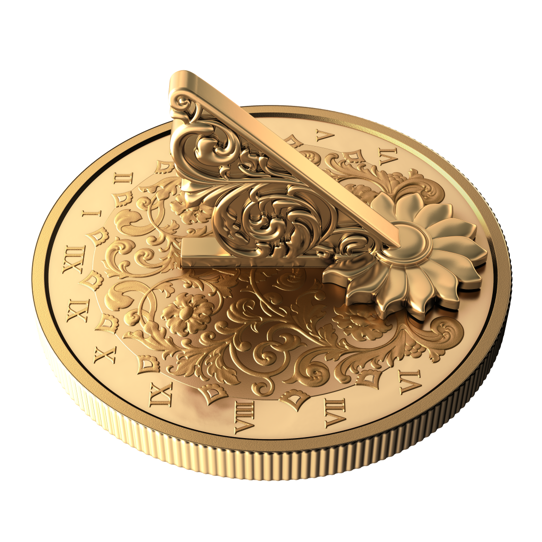 2025 $20 38mm 9999Ag - The Gilded Sundial  (Au plated)