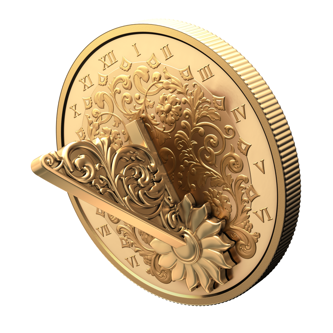 2025 $20 38mm 9999Ag - The Gilded Sundial  (Au plated)