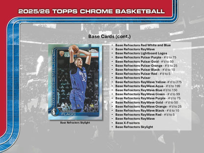 2025-26 Topps Chrome Basketball Blaster Value Box