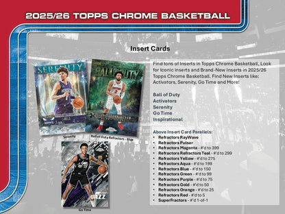 2025-26 Topps Chrome Basketball Blaster Value Box