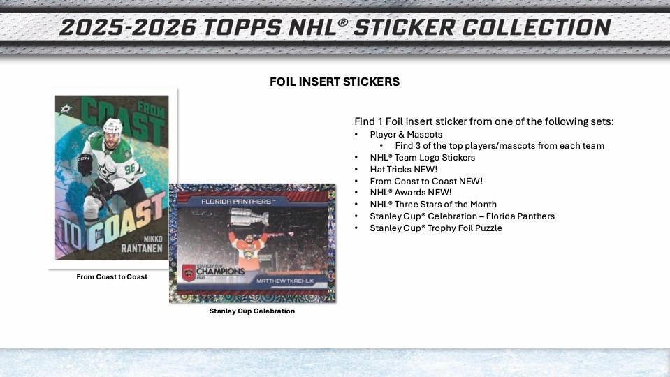 2026 Topps NHL Sticker Pack