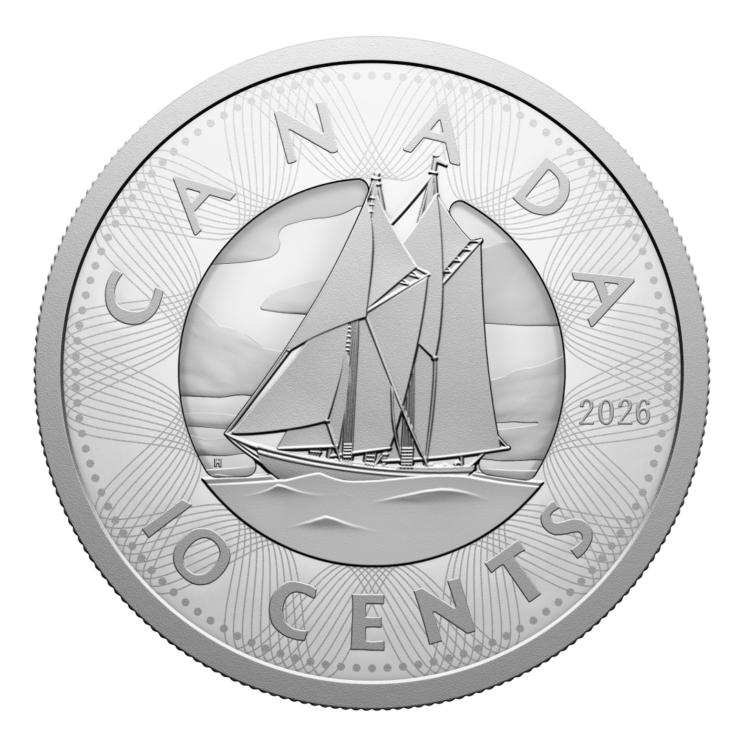 2026 Pure Silver 10-cent Fine Silver Coin Multilayered Bluenose (253261)