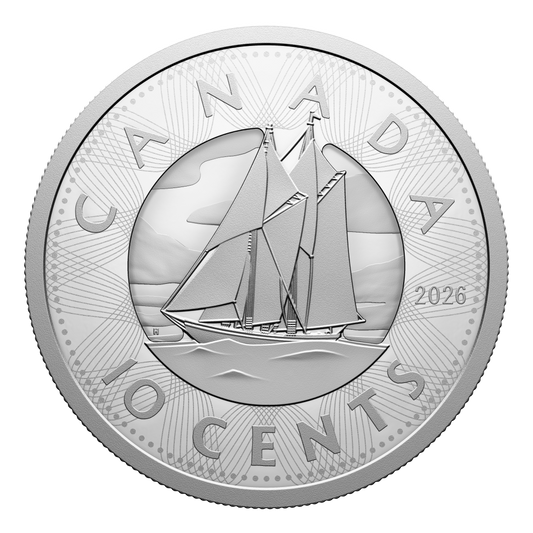 2026 Pure Silver 10-cent Fine Silver Coin Multilayered Bluenose (253261)