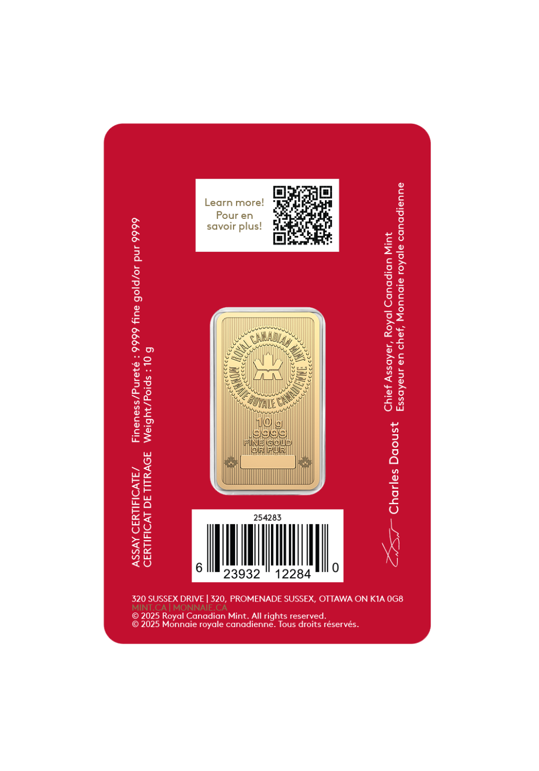 2026 10 g 9999Au - Lunar Year of the Horse Bar  (Premium Bullion)(254283)
