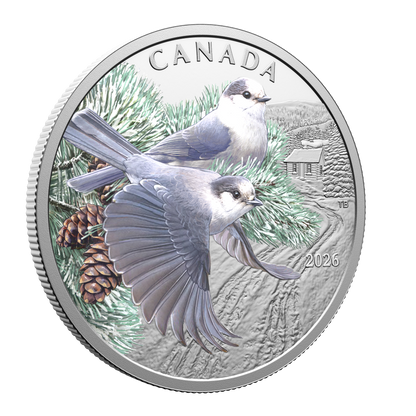 $20 1 oz Fine Silver Coin Colourful Birds: Canada Jays 2026 (253808)