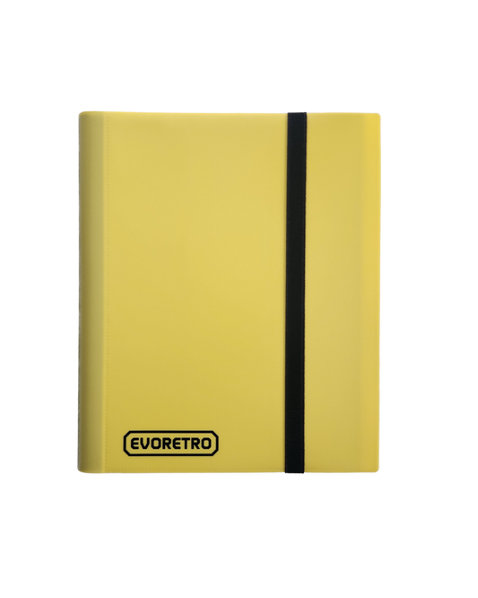 EVORETRO 9 Pocket Card Flex Portfolio | 360 Card Collector Folio Binder - Yellow