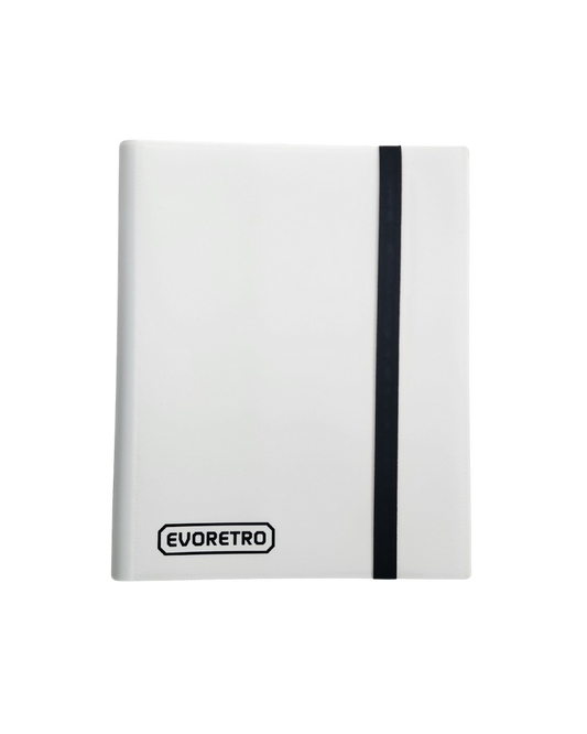 EVORETRO 9 Pocket Card Flex Portfolio 360 Card Collector Folio Binder - White
