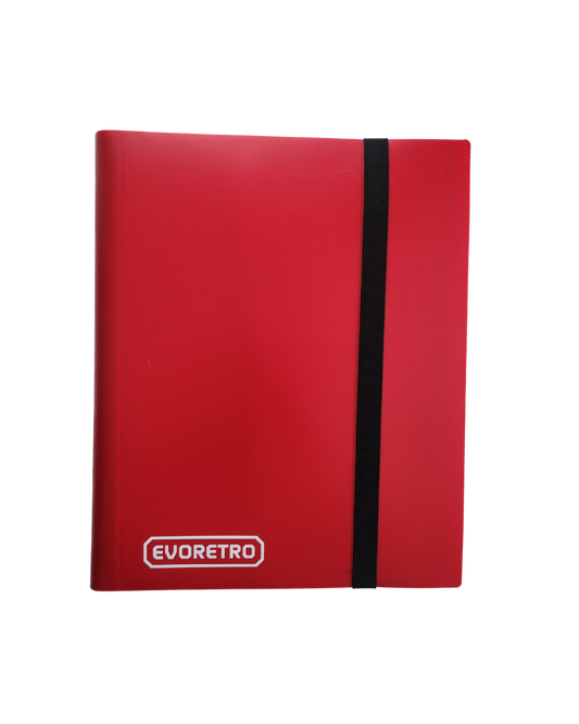 EVORETRO 9 Pocket Card Flex Portfolio | 360 Card Collector Folio Binder - Red
