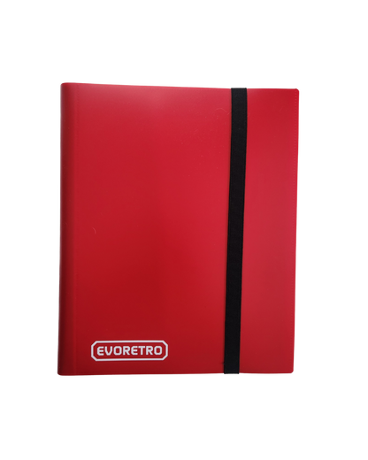 EVORETRO 9 Pocket Card Flex Portfolio | 360 Card Collector Folio Binder - Red