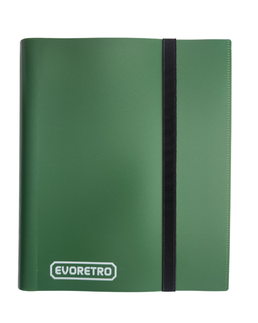 EVORETRO 9 Pocket Card Flex Portfolio | 360 Card Collector Folio Binder - Green