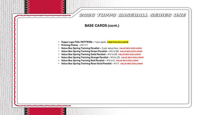 2026 Topps Series 1 Baseball Value Box