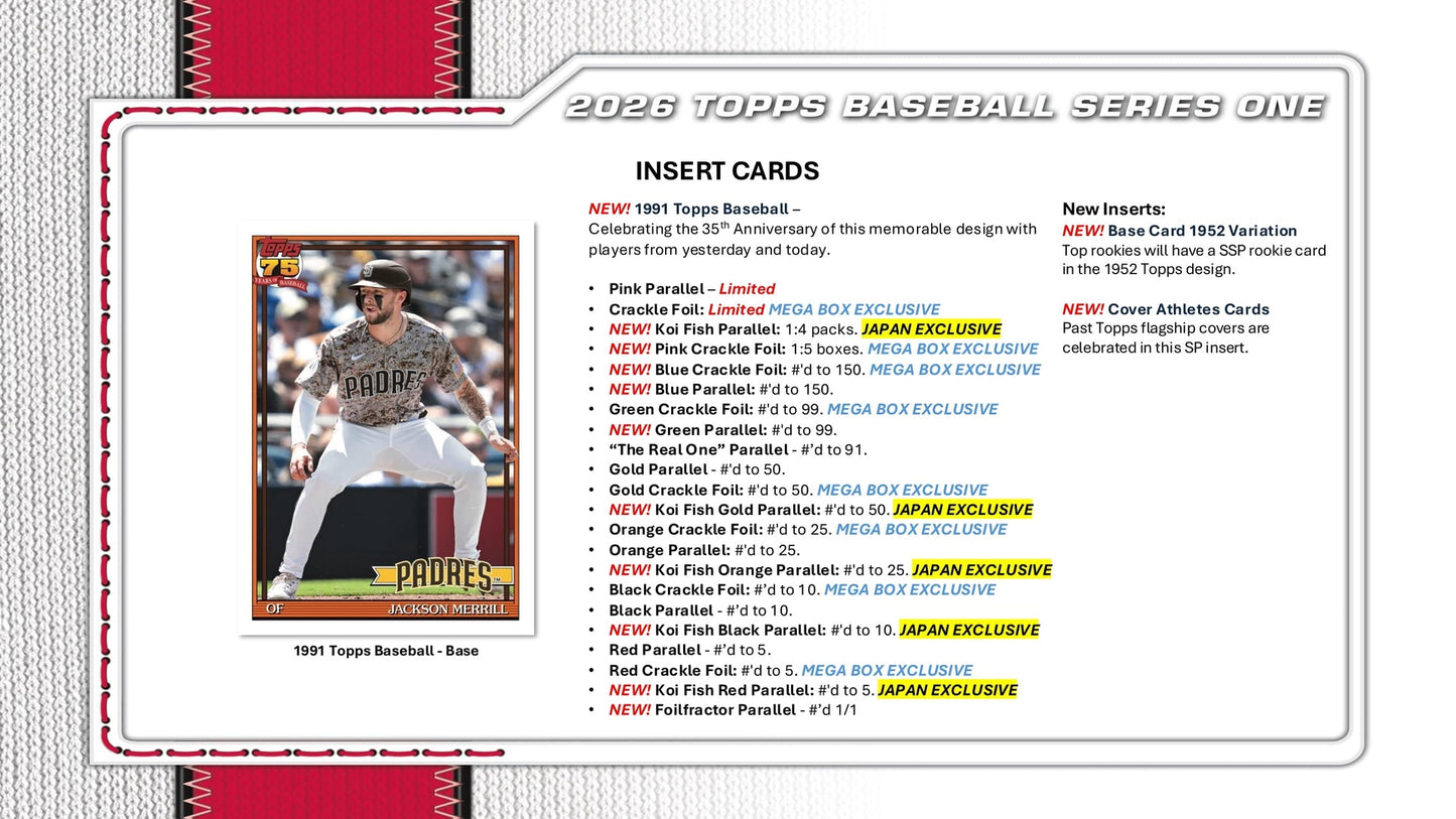 2026 Topps Series 1 Baseball Value Box