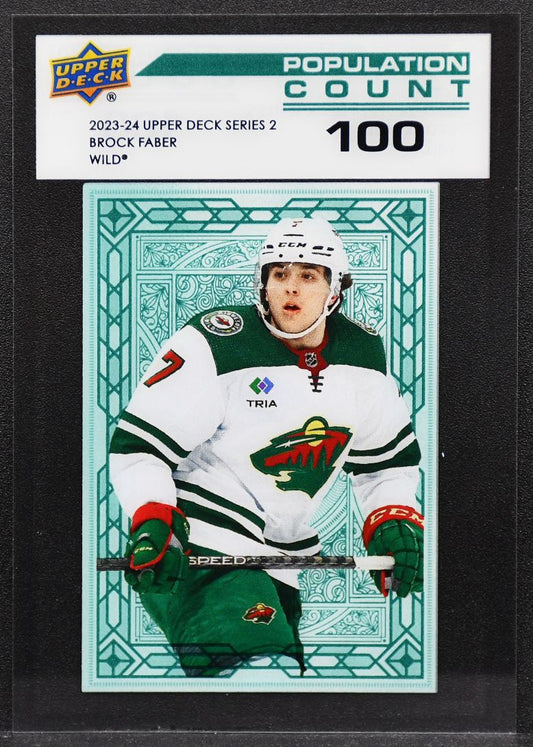 2023-24 UD Series 2 Population Count 100 Brock Faber PC-51 Minnesota Wild 1893