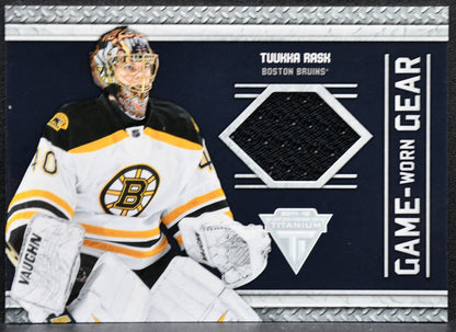 2011-12 Panini Titanium Game-Worn Gear Tuukka Rask 4 Boston Bruins Jersey 9233