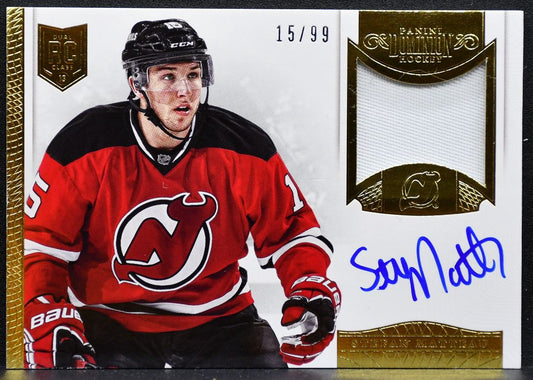 2013-14 Panini Dominion Rookie Auto Stefan Matteau Devils RC Auto Jersey 0477