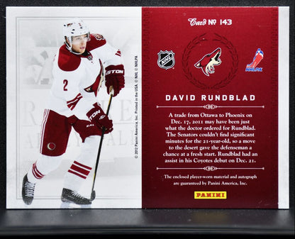 2011-12 Panini Rookie Anthology Treasures Jersey Rundblad RC Auto Jersey 3118