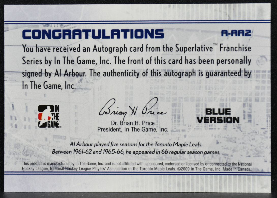 2015-16 In The Game Final Vault Superlative Franchise Arbour A-AA2 Auto 4402