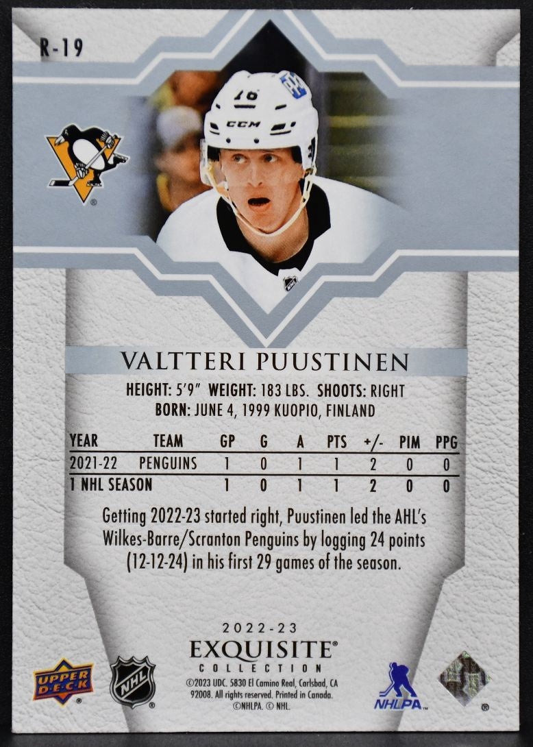 22-23 UD RC Exquisite Collection Wyatt Kaiser R-19 Chicago Blackhawks RC 141/199 6279