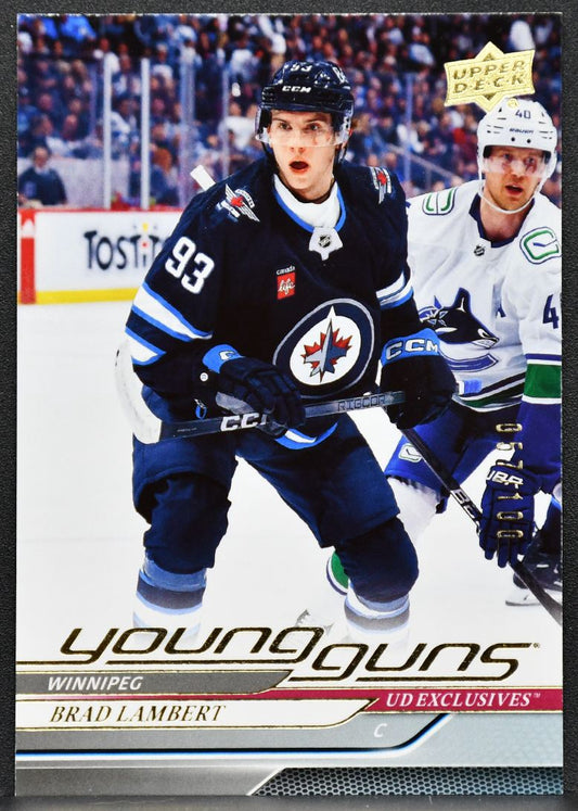 24-25 UD Series 1 UD Exclusives Young Guns Brad Lambert 228 Jets RC 057/100 6514