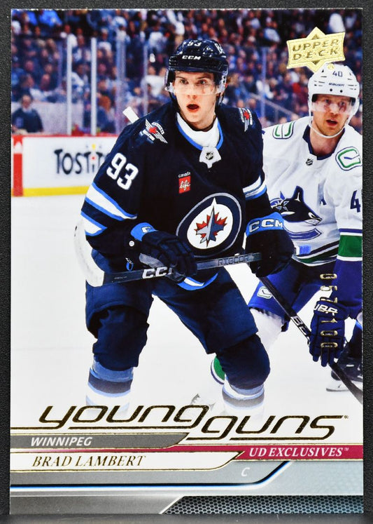 24-25 UD Series 1 UD Exclusives Young Guns Brad Lambert 228 Jets RC 057/100 6514