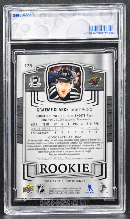 2024-25 UD The Cup Base Set Rookie Auto Patch Clarke 125 RC Auto Patch 2316