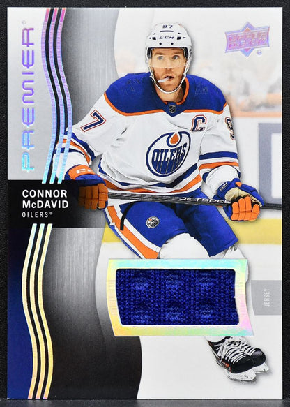2023-24 UD Premier Memorabilia Jersey Connor McDavid 1 Oilers Jersey 6057