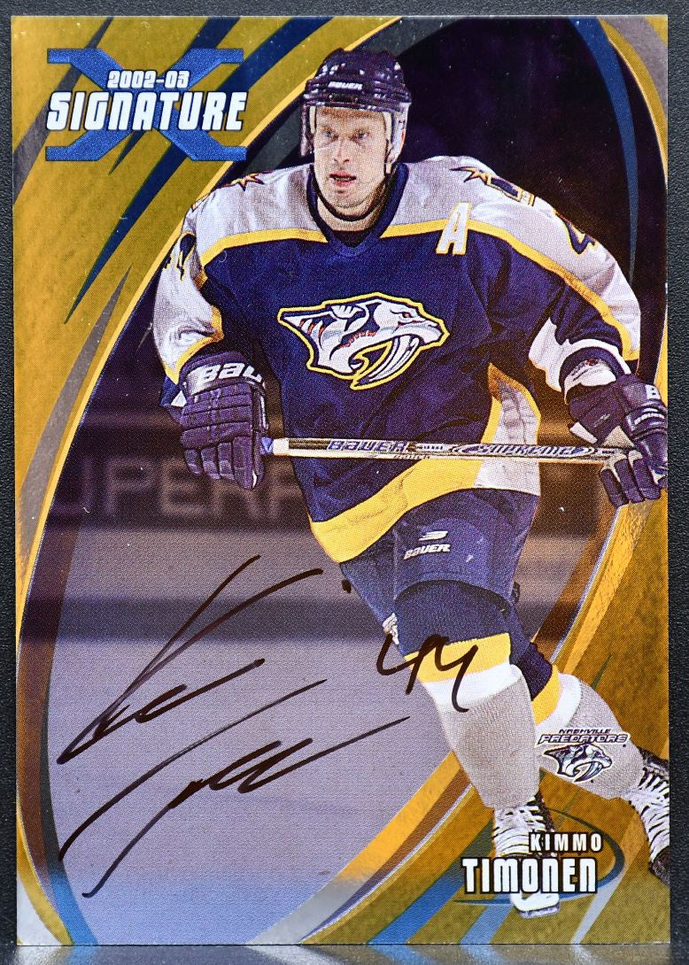 2002-03 In The Game Signature Kimmo Timonen 034 Nashville Predators Auto 8775