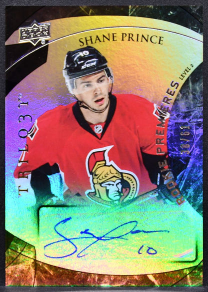 2015-16 UD Trilogy Premieres Level 2 Shane Prince 137 Senators RC Auto /61 0805
