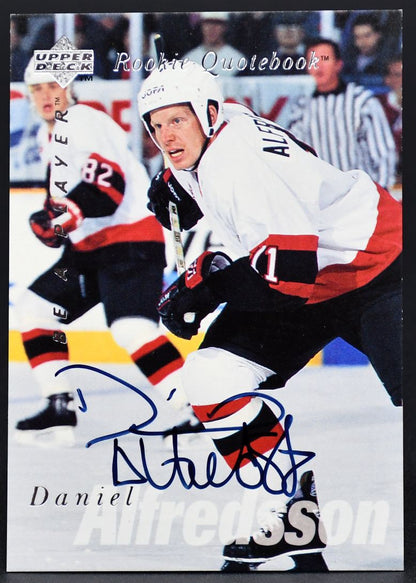 1996-97 UD Be a Player Rookie Quotebook Daniel Alfredsson 171 RC Auto